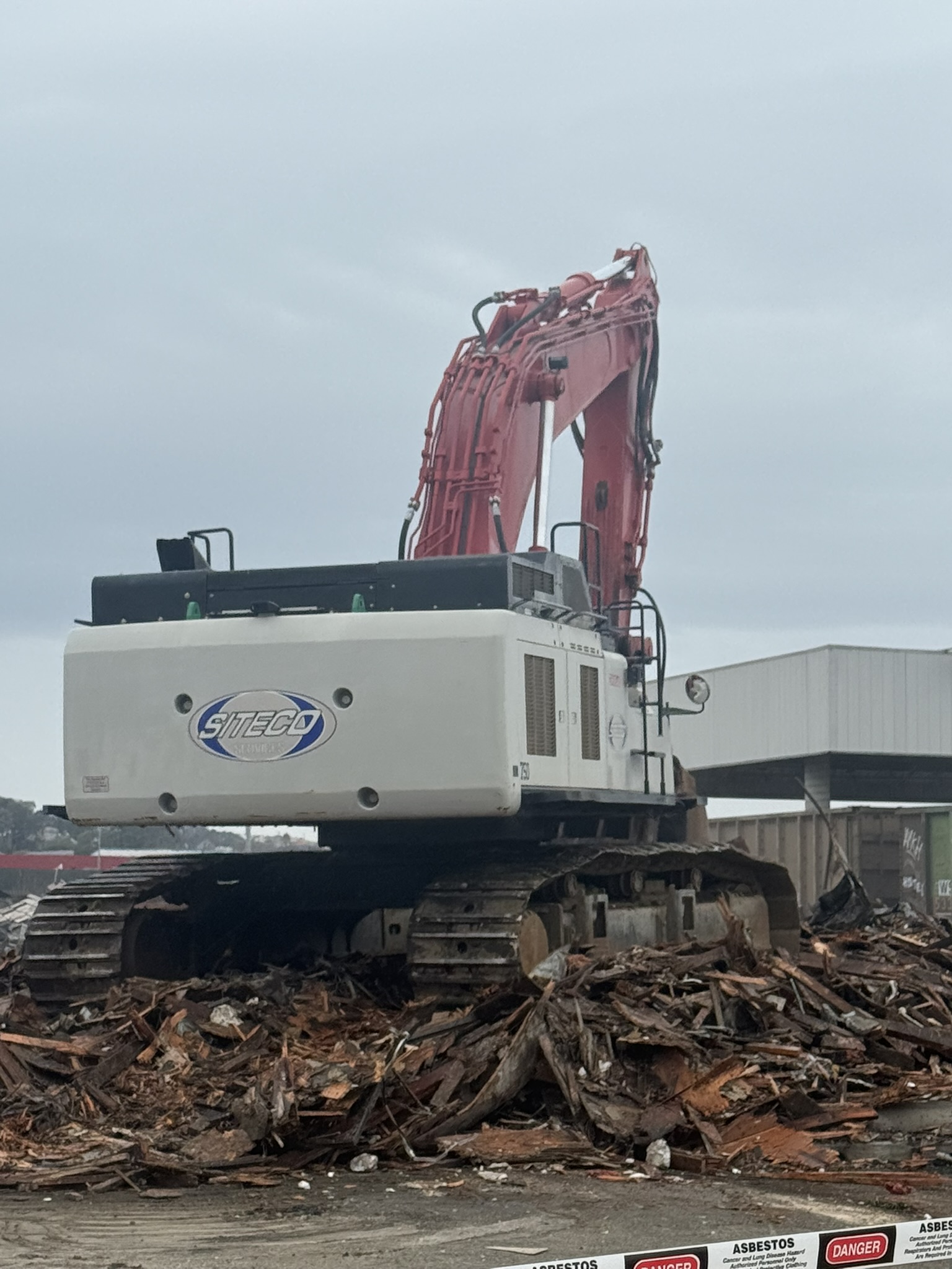 Pier deck removal close-up